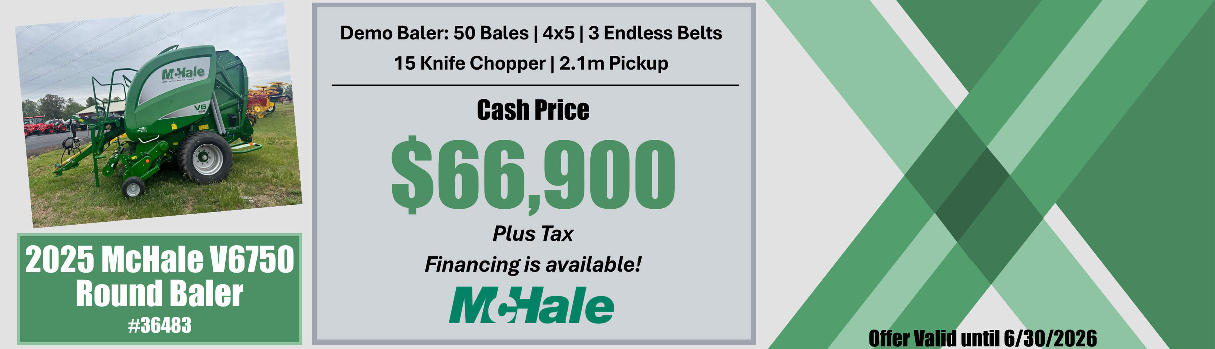 2025 McHale V6750 Round Baler