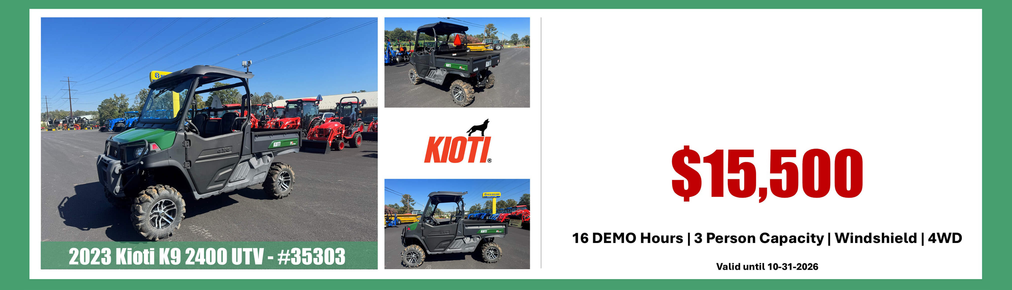 2023 Kioti K9 2400 UTV